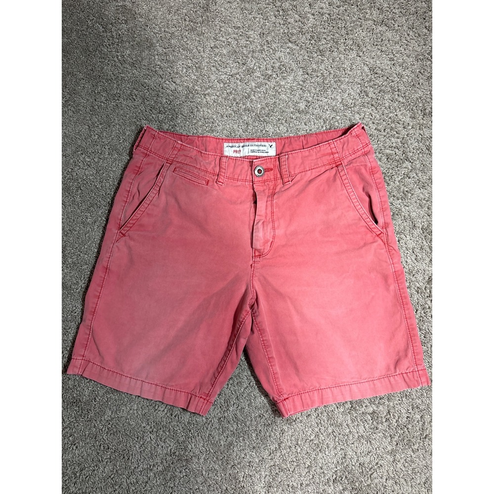 American Eagle Outfitters Prep Shorts Mens 33 Salmon Pink Coral‎ Cotton Casual